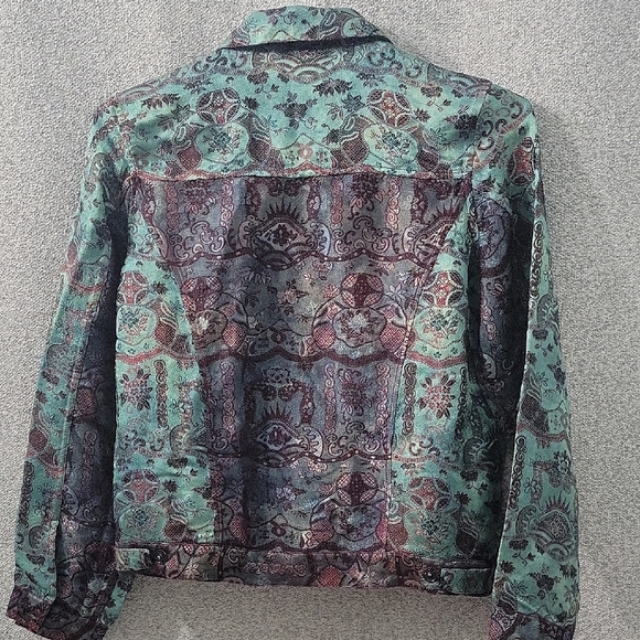 Vintage Citron Santa Monica Jacket embroidered green and Burgundy Size S - Picture 2 of 9